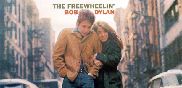 O músico Bob Dylan e a artista Suze Rotolo na capa do disco "The Freewheelin'", de 1963