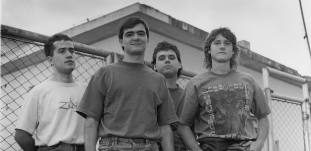 Skank em foto de 1991, antes do primeiro show da banda, no Aeroanta, em São Paulo - Paula Fortuna/ Divulgação