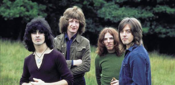 A banda britânica Badfinger em foto de divulgação; o músico Pete Ham (o segundo, da esquerda para a direita), se matou enforcado em 1975